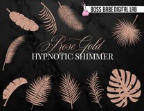 Rose Gold Tropical Leaves Clipart Product Image 2