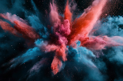 Colorful Explosion of Colors on Black Background Wallpaper Product Image 1