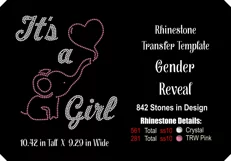 Baby Maternity Gender Reveal Rhinestone SVG - Girl Product Image 2
