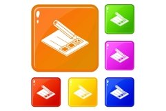 Election paper icons set vector color Product Image 1