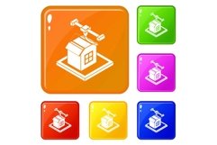 House d printing icons set vector color Product Image 1