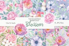 Watercolor Floral Digital Paper - Seamless Patterns Product Image 1