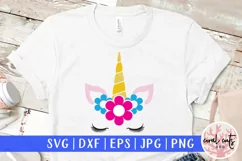 Unicorn Face Flower - Unicorn SVG EPS DXF PNG Product Image 1