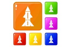 Rocket technology icons set vector color Product Image 1