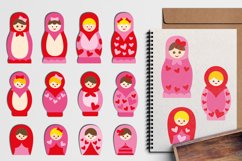 Matryoshka Russian nesting dolls girls graphic bundle Product Image 4