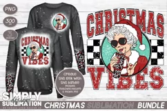 Retro Mrs. Claus |Christmas Vibes Sublimation Png Product Image 1