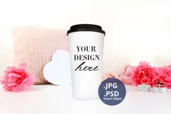 Travel Mug mockup Valentine's Day PSD & JPG full wrap Product Image 2