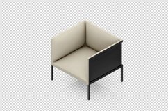 Isometric Arm Chair 3D isolated render Product Image 1