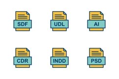 Set Of File Formats Icons Product Image 1