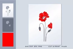 Red Poppies svg, Cut file, Flower svg, Layered SVG, Poppy Product Image 2