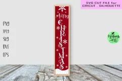 Merry christmas porch sign svg, Christmas vertical signs svg Product Image 1