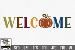 Welcome SVG Cut File - Fall Farmhouse SVG PNG DXF EPS JPG Product Image 4