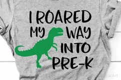 Boy Pre-K Svg, Funny Back to School Svg, T-Rex Dinosaur Svg Product Image 1