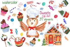 Watercolor Christmas Sweets clipart Product Image 1