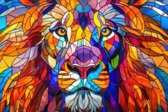 Lion Stained Glass Background Wallpaper Product Image 1