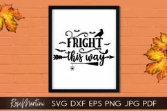 Fright This Way SVG Funny Halloween Pun svg Halloween Sign Product Image 3