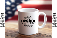 4th of July white 11oz blank coffee mug mockup Product Image 1