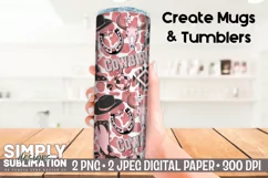 Pink Western Cowgirl Digital Paper | Sublimation Product Image 4