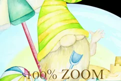 Watercolor Summer Gnomes Clipart, Beach Gnomes PNG, birthday Product Image 4