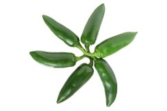 Stock Photo - Red hot chili peppers stack isolated Product Image 1