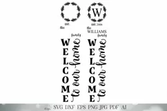SVG Welcome To Our Home Vertical Porch Sign | Farmhouse SVG Product Image 2
