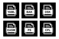 Set Of File Formats Icons Product Image 1