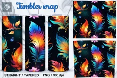Feather Tumbler Sublimation, 20 oz Tumbler Wrap Product Image 1