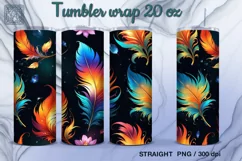 Feather Tumbler Sublimation, 20 oz Tumbler Wrap Product Image 2