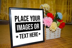 Frame Mockup with Flowers and Basket PSD Photoshop Product Image 1