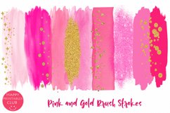 Pink and Gold Brush Strokes Clipart I Brush Strokes Clipart Product Image 2