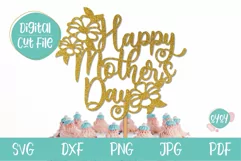Mother's Day SVG | Happy Mother's Day Cake Topper SVG Product Image 1
