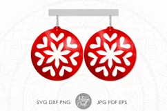 Round Earring, SVG cut files, heart jewelry Product Image 1
