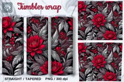 Red Rose Tumbler Sublimation, 20 oz PNG Product Image 1
