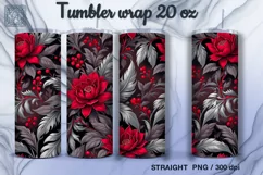 Red Rose Tumbler Sublimation, 20 oz PNG Product Image 2