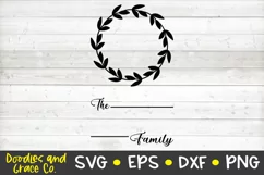 Family Monogram SVG - Wreath SVG - PNG - EPS - DXF Product Image 2