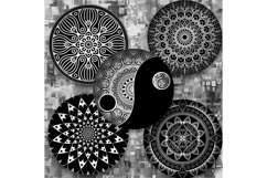 Mandala Digital Collage Sheet,Printable Images,Black White Product Image 2