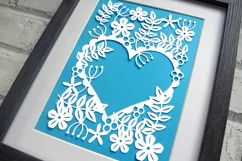 Heart of flowers papercut design Product Image 3