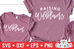 Mommy and Me SVG| Raising Wildflowers | Shirt Design Product Image 1