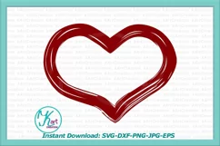 valentine heart svg, grunge patterned heart svg dxf png file Product Image 1