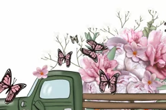 Spring Truck With Flowers Png Sublimation Product Image 3