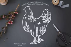 Hen Meadow Animal - Papercut Template SVG EPS DXF PNG Product Image 1