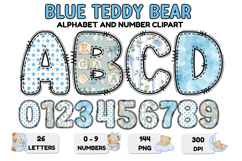 Blue Teddy Bear Alphabet PNG - Letters &amp; Numbers Clipart Product Image 1