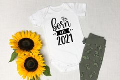 Born in 2021 newbaby svg card with hearts, baby shower Product Image 3