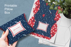 Printable Blue Red Pillow Box for Small Labor's Day Favors Product Image 1