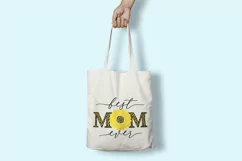 Best Mom ever SVG, Mothers day svg quote sunflower leopard Product Image 3