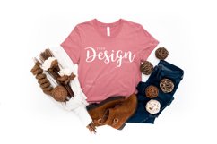 Bella Canvas Mockup 3001 Mauve T-shirt Fall Thanksgiving Product Image 1