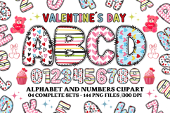 Valentines Day Digital Papers, valentines day doodle letters Product Image 2