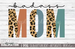 Badass Mom Sublimation Design | Png | Mom T-Shirt Designs Product Image 1