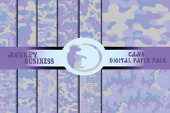 Purple camo digital paper pack, Scrapbook papers, Printable Product Image 1