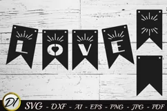 Banner Love svg. Banner svg. Valentines banner svg. Product Image 2